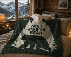 Don't Wake the Bear – Hooded Sherpa Fleece Blanket