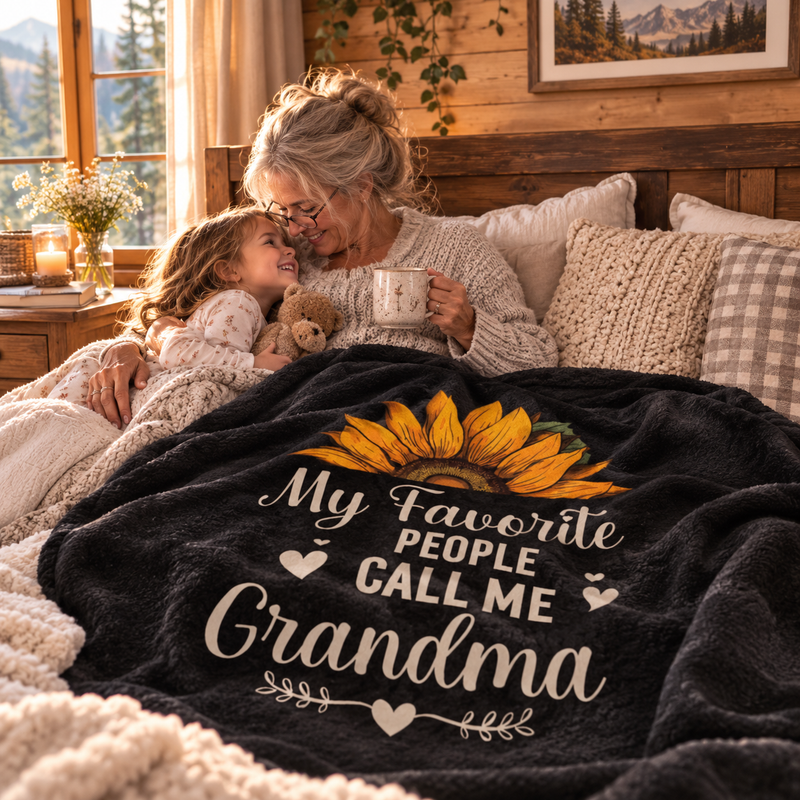 My Favorite People Call Me Grandma â€“ Coral Fleece Blanket