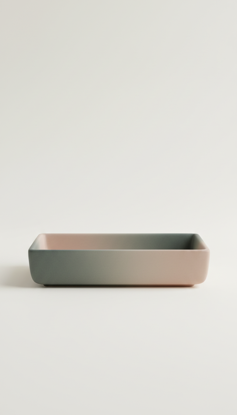 Matte ceramic catch-all tray soft edge