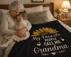 My Favorite People Call Me Grandma â€“ Coral Fleece Blanket