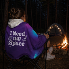 I Need My Space – Hooded Sherpa Fleece Blanket