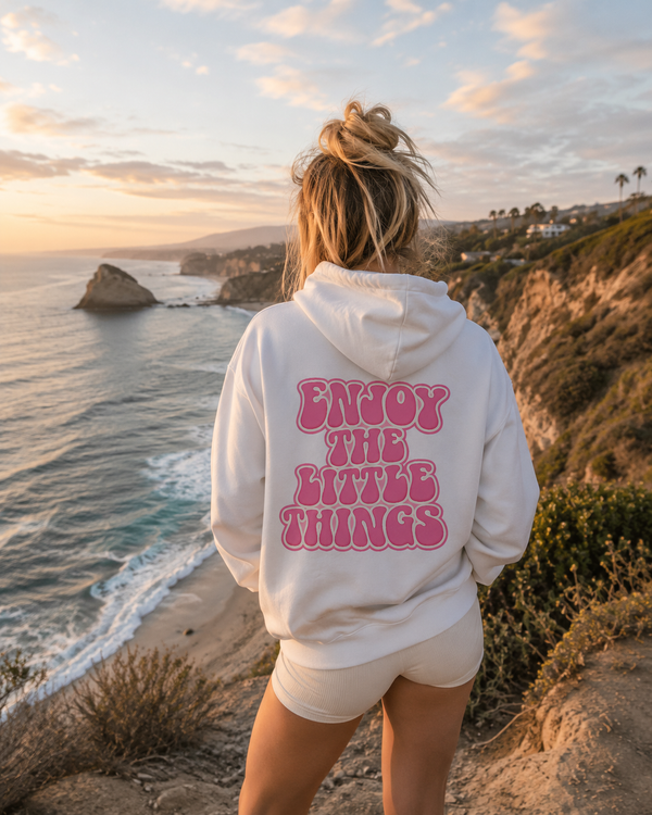 Pink Enjoy the little things Hoodie