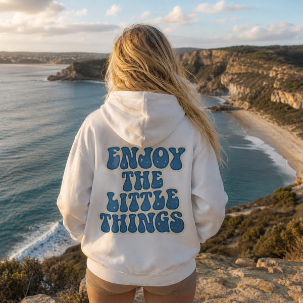 Blue Enjoy the little things Hoodie