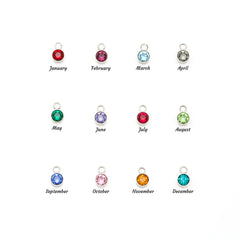 Birth Gemstone Classic Style Name Necklace