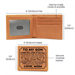 To My Son Stand Tall (Black) â€“ Leather Wallet