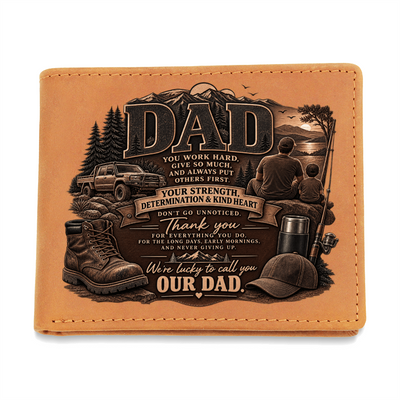 Dad Graphic Leather Wallet - Our Dad
