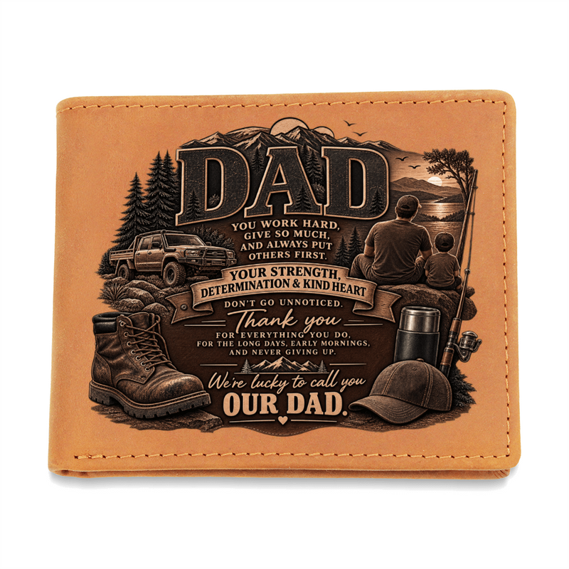 Dad Graphic Leather Wallet - Our Dad