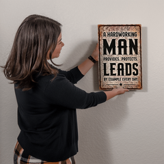 A Man Leads By Example - High Gloss Metal Art Print