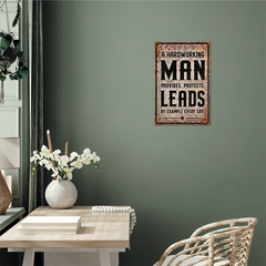 A Man Leads By Example - High Gloss Metal Art Print