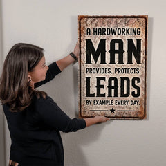 A Man Leads By Example - High Gloss Metal Art Print