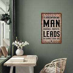 A Man Leads By Example - High Gloss Metal Art Print