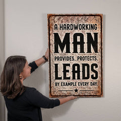 A Man Leads By Example - High Gloss Metal Art Print