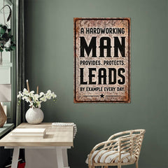 A Man Leads By Example - High Gloss Metal Art Print