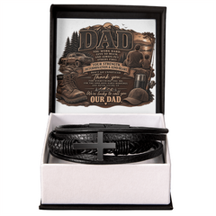 Dad Leather Cross Bracelet - Our Dad