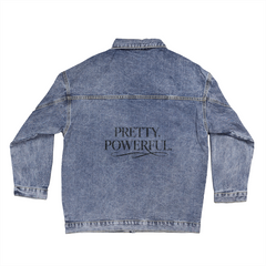 PRETTY. POWERFUL. Women oversized denim jacket black