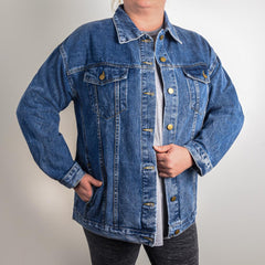 PRETTY. POWERFUL. Women oversized denim jacket black