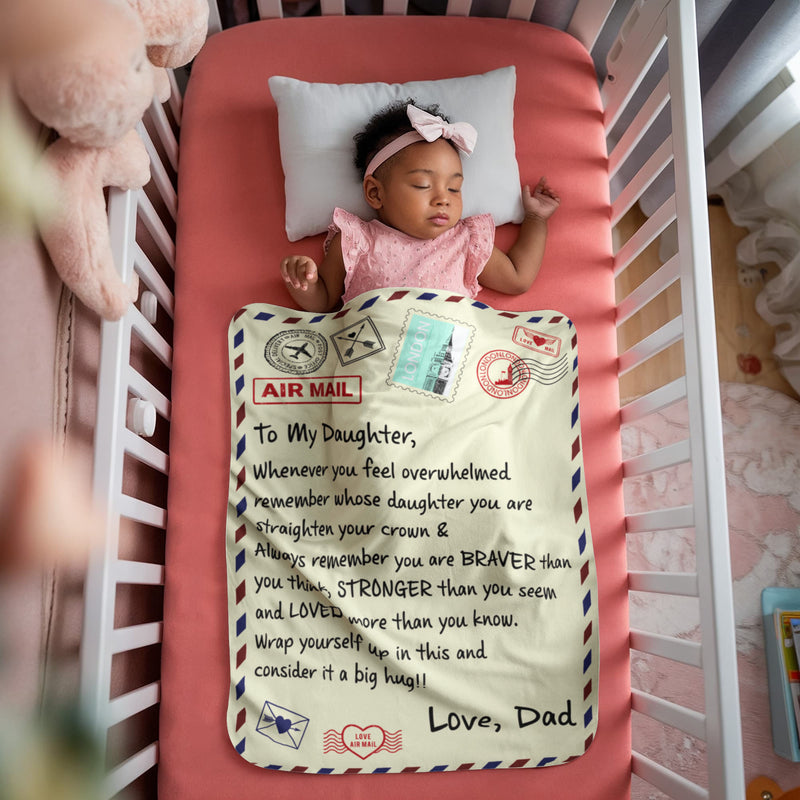 To My Daughter Braver (From Dad) â€“ Sherpa Fleece Blanket