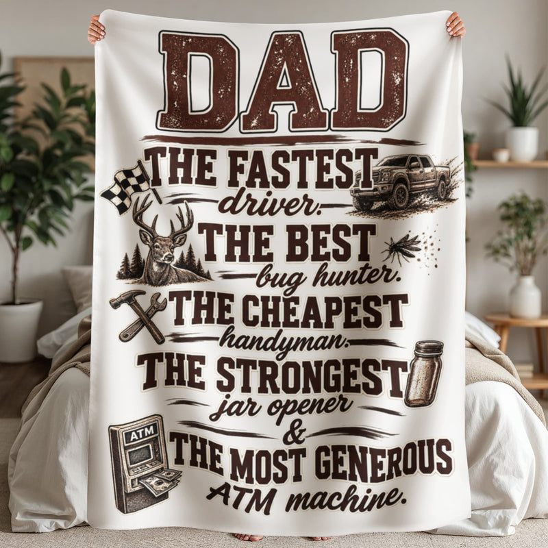 Best Dad Sherpa Fleece Blanket