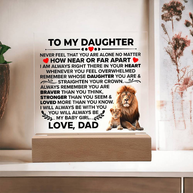 To My Daughter Braver â€“ Acrylic Square