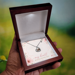 My heart walks with you Mum & Bub necklace
