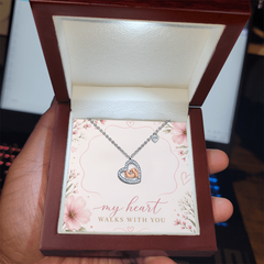 My heart walks with you Mum & Bub necklace