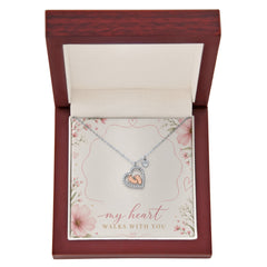 My heart walks with you Mum & Bub necklace