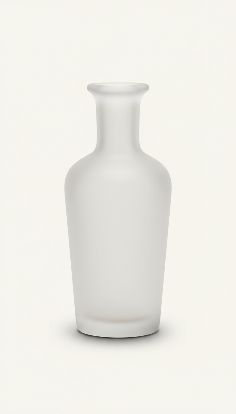 Frosted glass bud vase slim silhouette